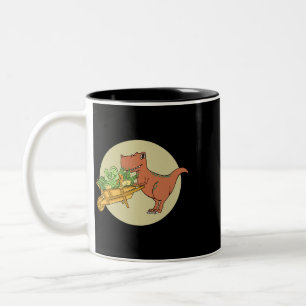 Veggiesaurus Proud Vegan Vegetarian Dinosaur Lover Two-Tone Coffee Mug