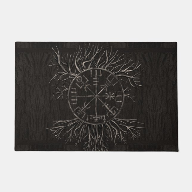 Vegvisir and Tree of life Yggdrasil Doormat (Front)