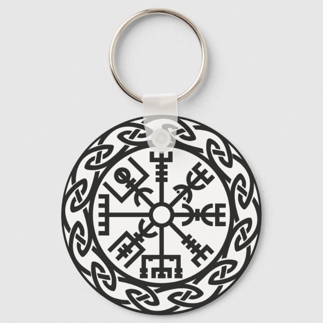 Vegvísir, Iceland, Traveller's Charm, Protection Keychain (Front)