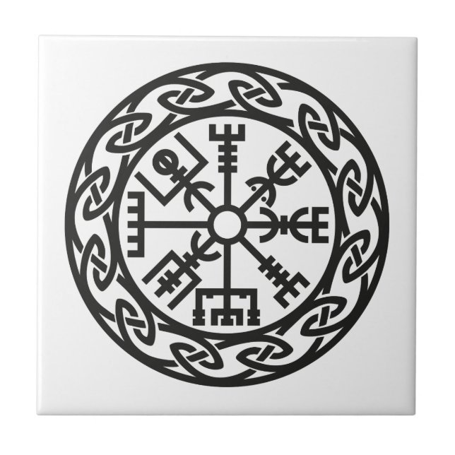 Vegvísir, Iceland, Traveller's Charm, Protection Tile (Front)