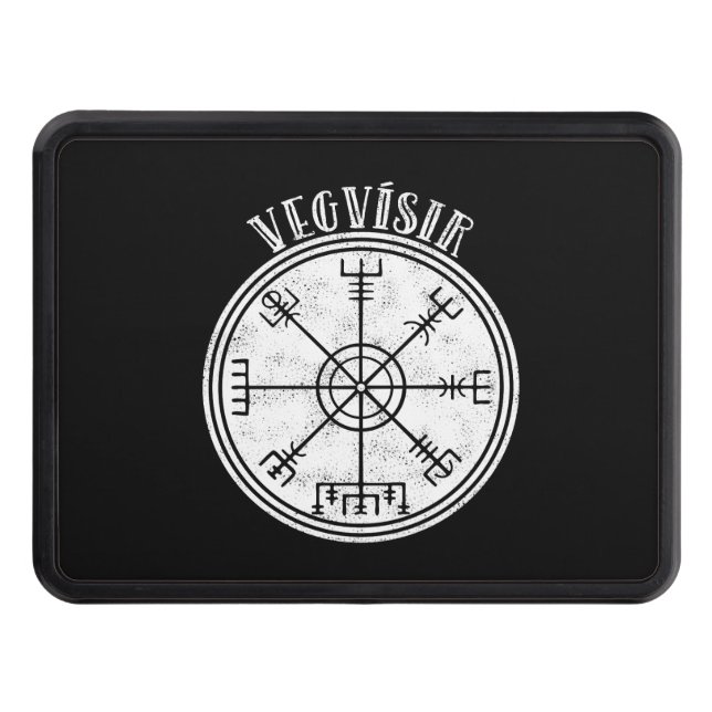 VEGVISIR  Icelandic compass Stave Trailer Hitch Cover (Front)