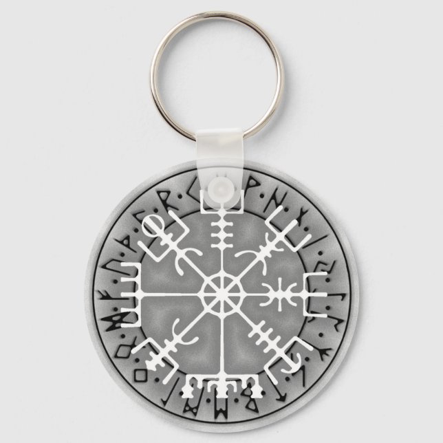 Vegvísir Icelandic magical amulet stave Keychain (Front)