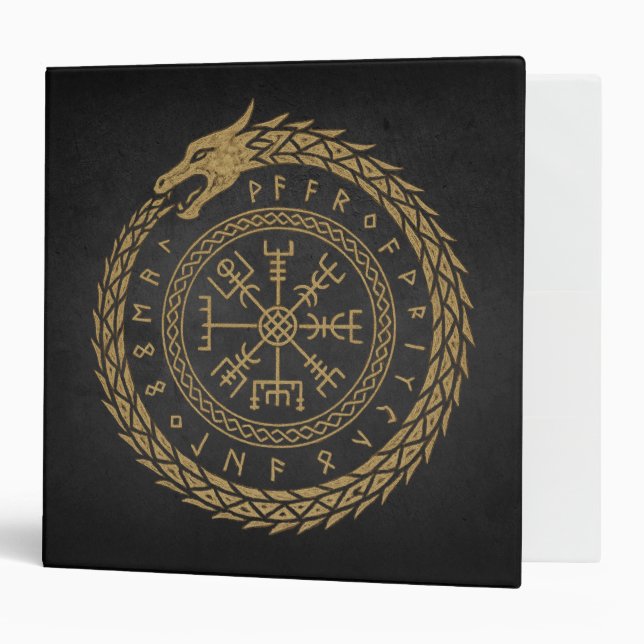 Vegvisir Norse Serpent Rune Circle Design Binder (Front/Inside)