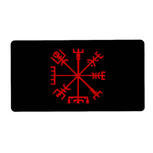 Vegvísir rouge sang (boussole de Viking)