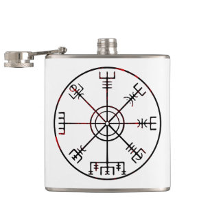 Vegvisir runic compass hip flask