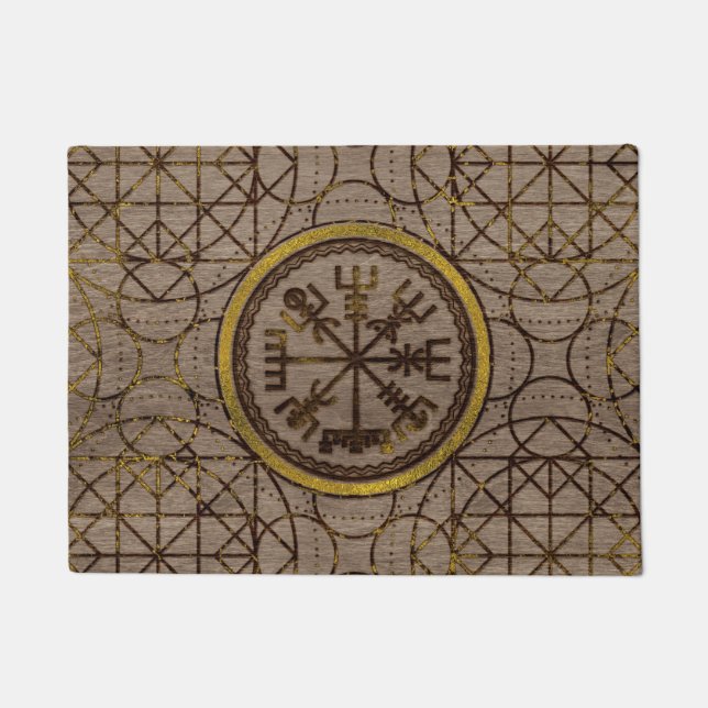 Vegvisir. The Magic Navigation Viking Compass Doormat (Front)