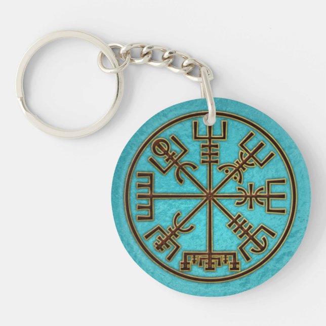 Vegvisir. The Magic Navigation Viking Compass Keychain (Front)