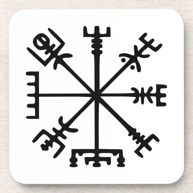 Vegvísir (Viking Compass) Coaster (Front)