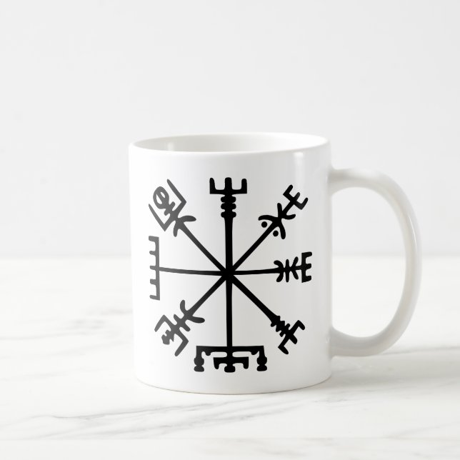 Vegvísir (Viking Compass) Coffee Mug (Right)