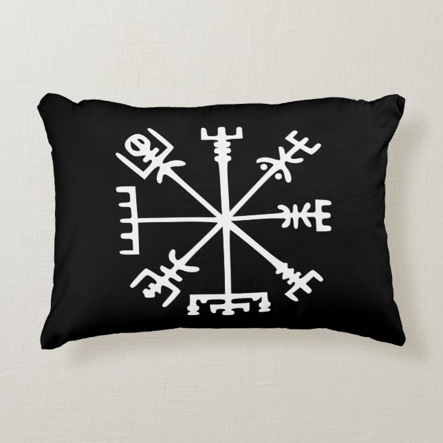 Vegvísir (Viking Compass) Decorative Pillow (Front)