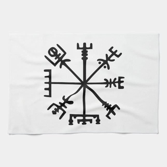 Vegvísir (Viking Compass) Kitchen Towel (Horizontal)
