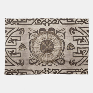 Vegvisir - Viking Compass Ornament Kitchen Towel