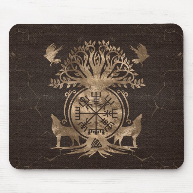 Vegvisir - Viking Compass Ornament Mouse Pad (Front)