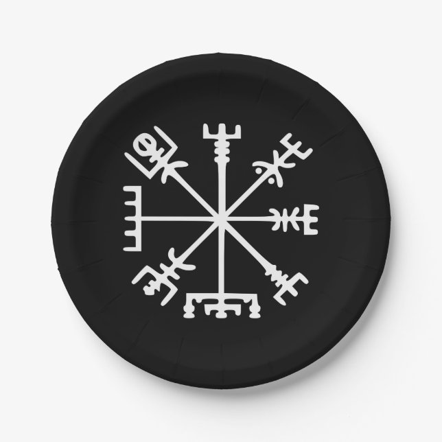 Vegvísir (Viking Compass) Paper Plate (Front)