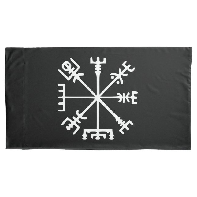 Vegvísir (Viking Compass) Pillowcase (Front-Left)
