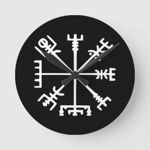 Vegvísir (Viking Compass) Round Clock