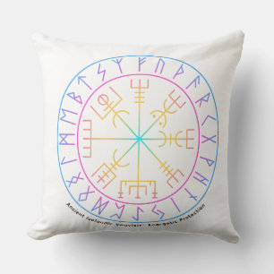 Vegvisir Viking Compass Symbol Design Throw Pillow