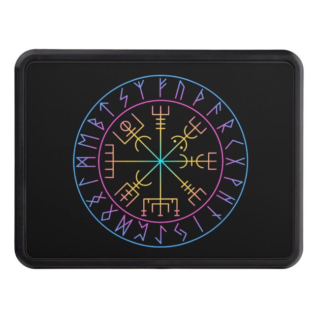 Vegvisir Viking Compass Symbol Design Trailer Hitch Cover (Front)