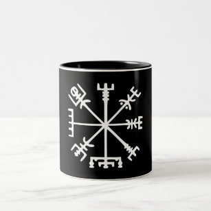 Vegvísir (Viking Compass) Two-Tone Coffee Mug