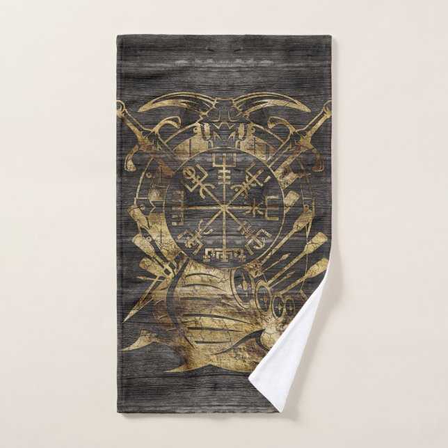 Vegvisir - Viking  Navigation Compass Bath Towel Set (Hand Towel)
