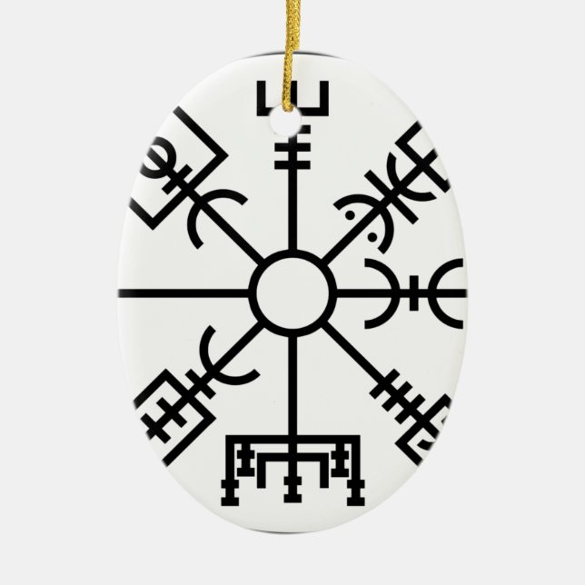 vegvisir Viking Symbol Norse Shield Odin Ceramic Ornament (Front)
