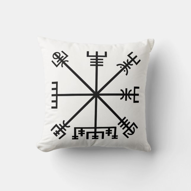 Vegvisir Viking Symbol Throw Pillow (Front)