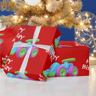 Vehicle Birthday Wrapping Paper