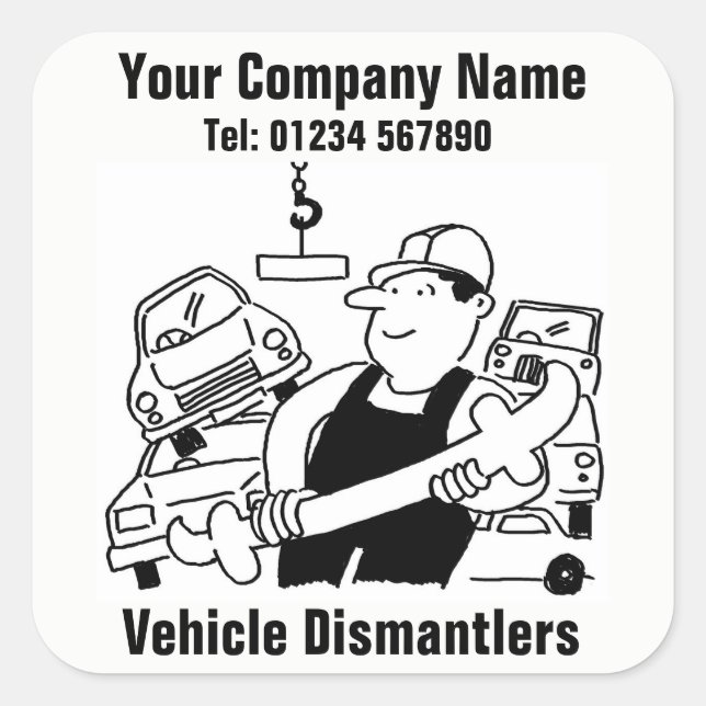 Vehicle Dismantlers Business stickers (Front)