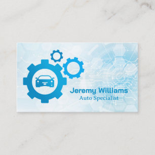 Vehicle Gears Illustrations Tech Background Business Card