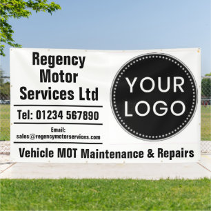 Vehicle Maintenance Garage with Your Logo Banner