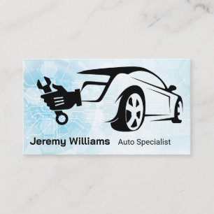 Vehicle Mechanic Wrench Logo Business Card