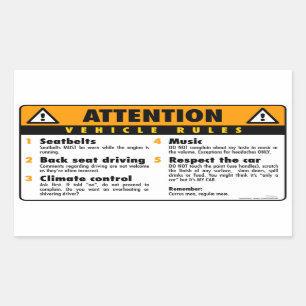 Vehicle Rules - Original Sticker