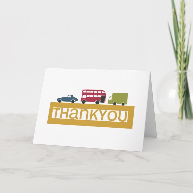 Vehicles Thankyou Thank You Card (Front)