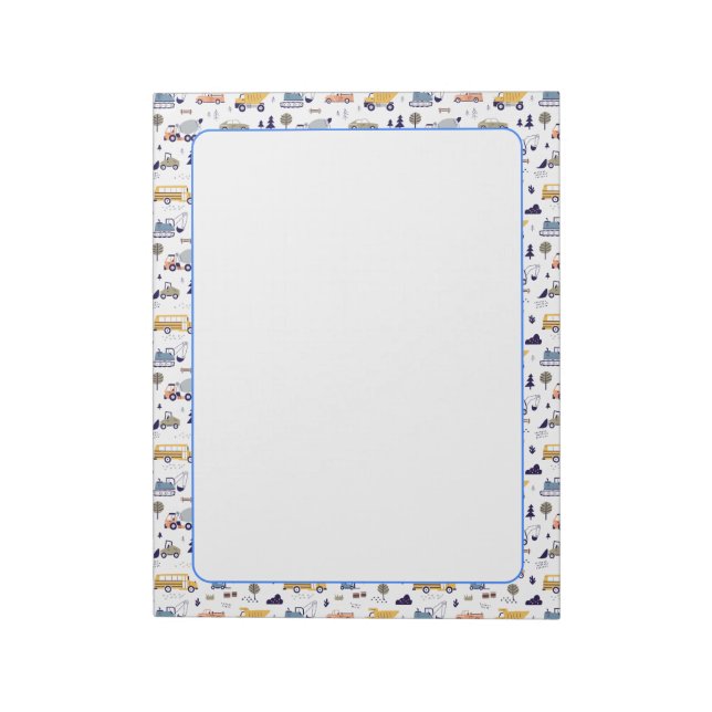 Vehicles Themed Notepad (Rotated)