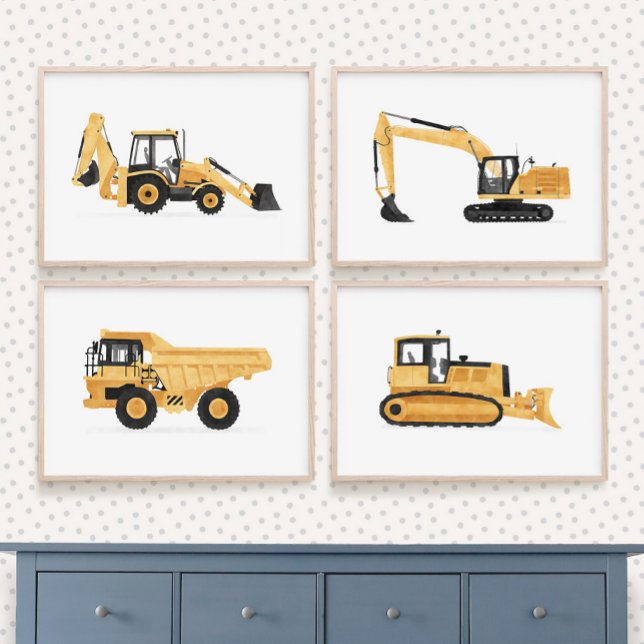 Véhicules de construction Jaune Salle de garçons (Créateur téléchargé)