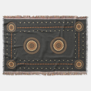 Veii Vessel: Etruscan Bucchero Woven Throw Blanket