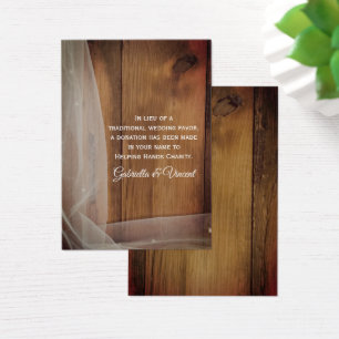 Veil and Barn Wood Country Wedding Charity Favour