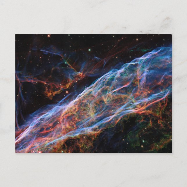 Veil Nebula Supernova Remnants Hubble Telescope Holiday Postcard (Front)