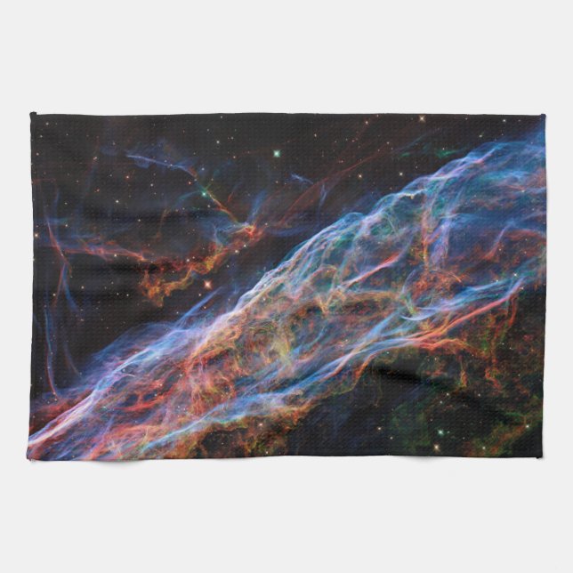 Veil Nebula Supernova Remnants Hubble Telescope Kitchen Towel (Horizontal)