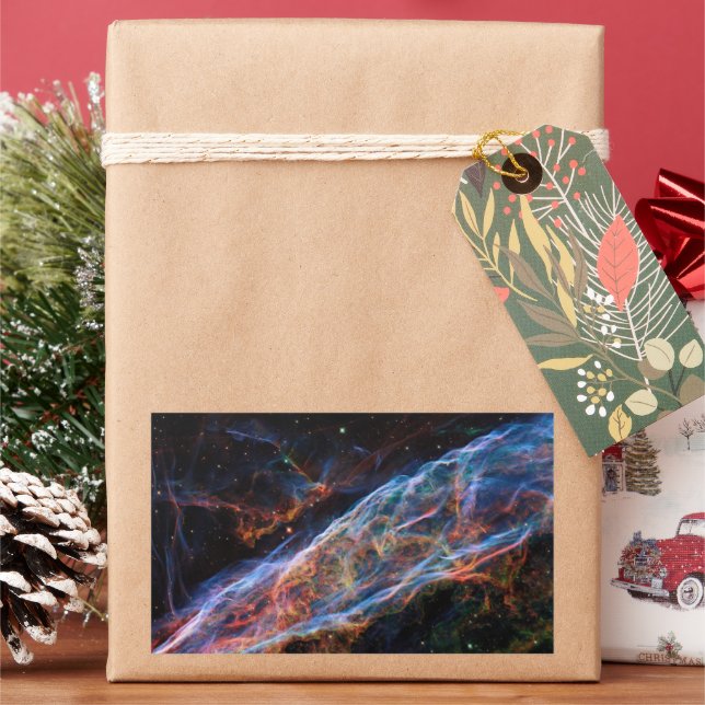 Veil Nebula Supernova Remnants Hubble Telescope Sticker (Holiday)