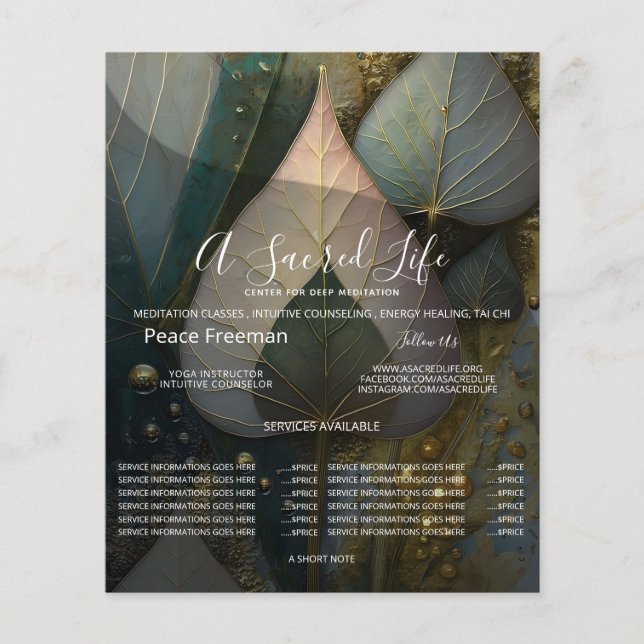 Veil of Leaves | botanical Design Flyer (Front)