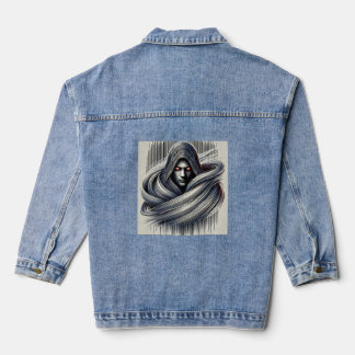 "Veil of Valour: The Devil Angel" Denim Jacket