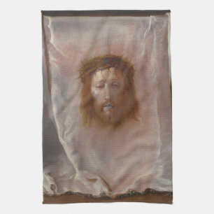 Veil of Veronica - Domenico Fetti Fine Art Kitchen Towel