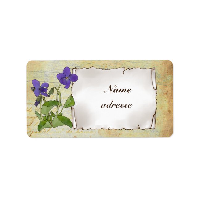 veilchen  adressaufkleber label (Front)