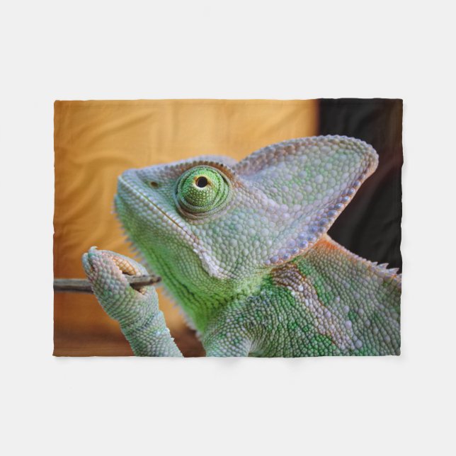 Veiled Chameleon Fleece Blanket (Front (Horizontal))