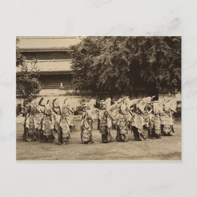 Veiled dancers at Mandalay, Burma Postcard (Front)