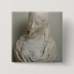 Veiled Girl (marble) 2 Inch Square Button