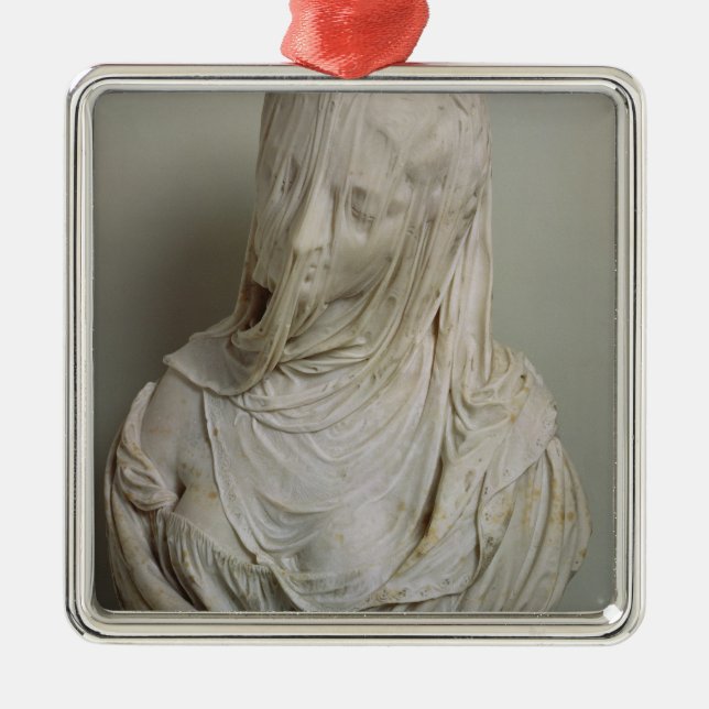 Veiled Girl (marble) Metal Ornament (Front)