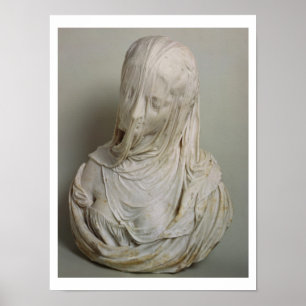 Veiled Girl (marble) Poster