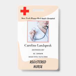 Veiled Rose Employee Photo Logo for Hospital Nurse Badge